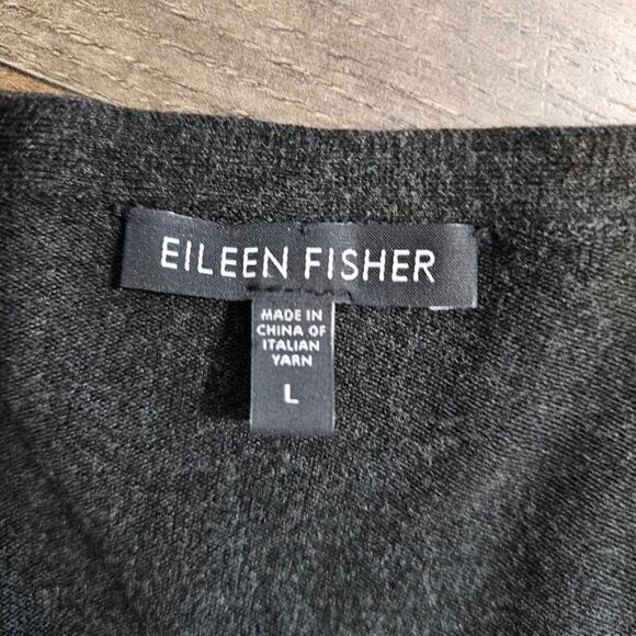 Eileen Fisher Cardigan Striped Sweater Button Front Normcore Momcore Minimal L - Picture 9 of 14